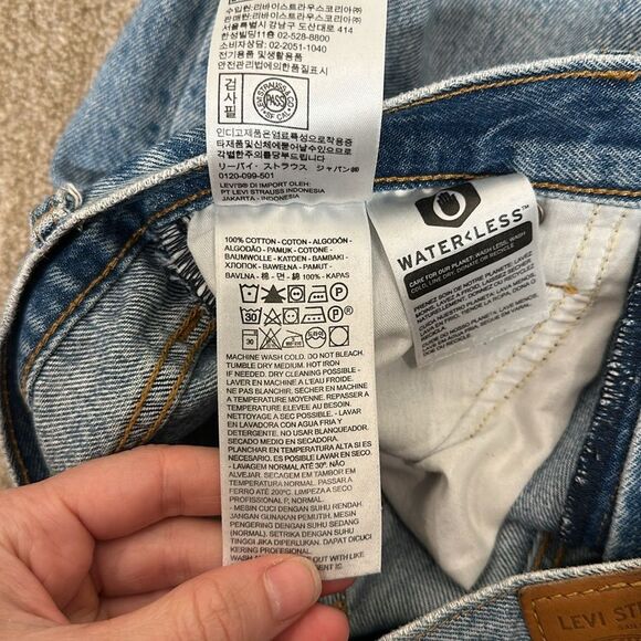 Levi’s Raw Hem Wedgie Icon Fit Ankle Button Fly Blue Jeans Cotton Women Size 26 - Picture 9 of 10